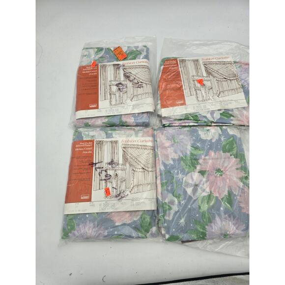 Vintage Montgomery Ward Retro Tailored PANELS 1970s Kitchen Curtain 82x36 New